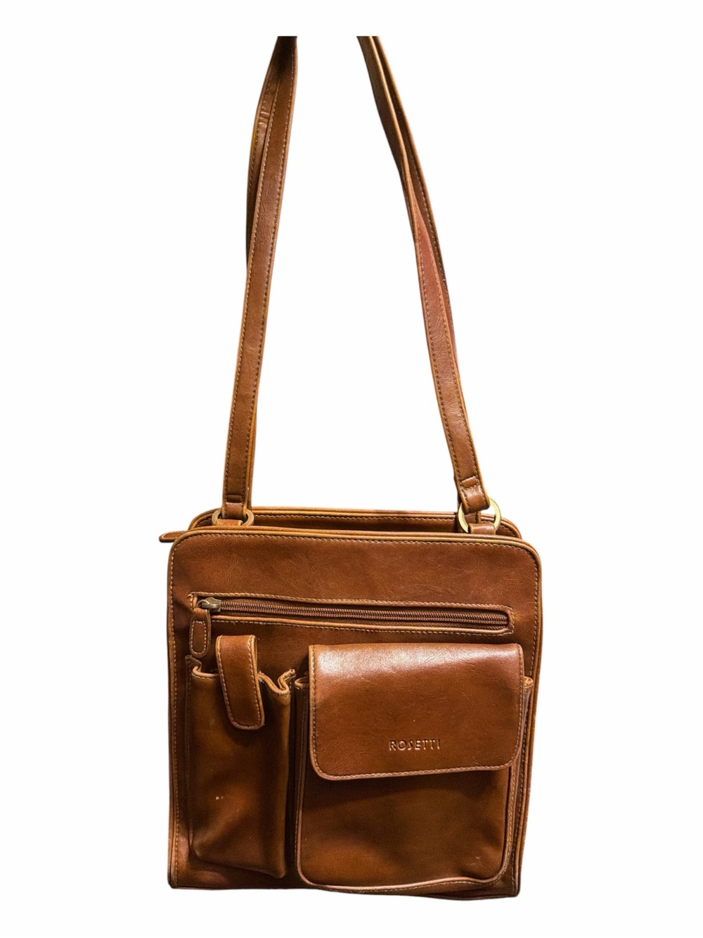 Rosetti Brown Leather Crossbody Bag